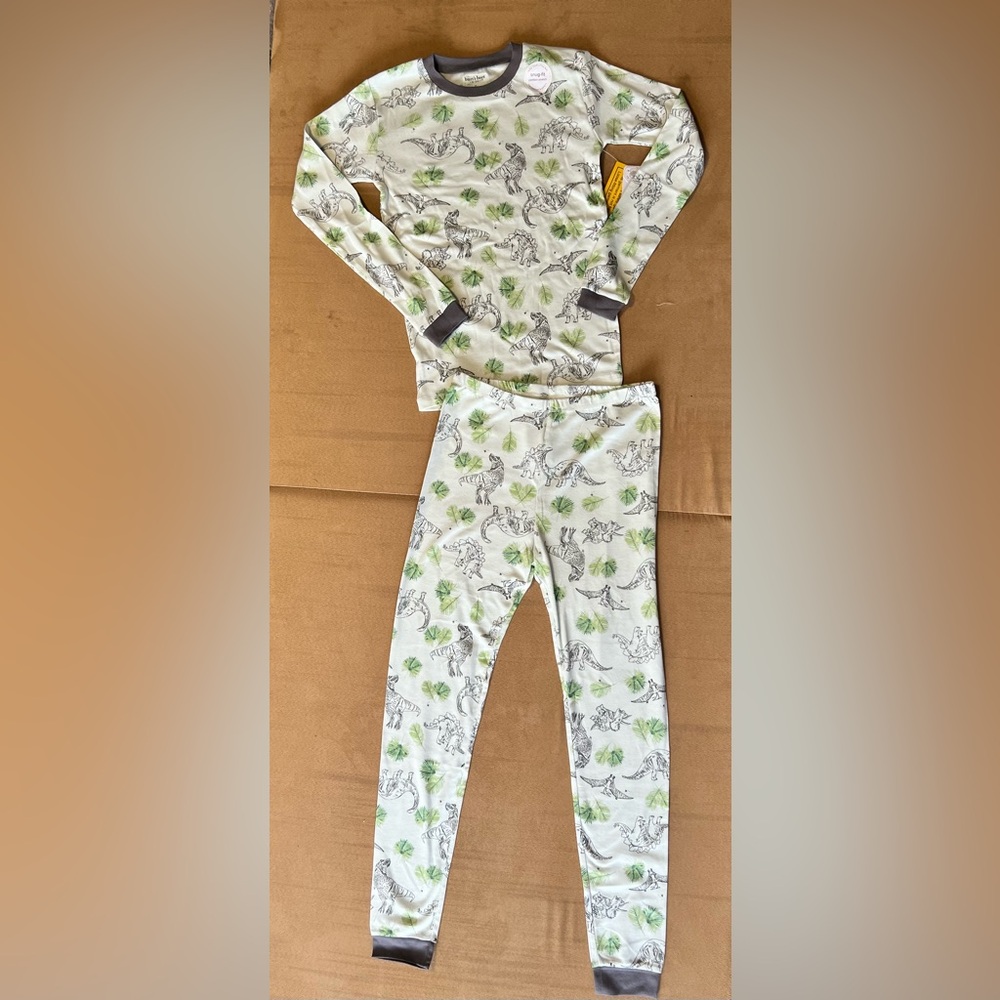 Burt’s Bees 2 piece pajama set, Dinosaurs, Size 12, NWT